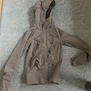 Grey crop lululemon jacket size 2/4